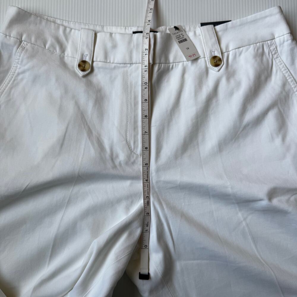 Talbots Wide Leg Pant White NWT Sz 14 Cotton Modal Trouser Chino Summer Resort - Picture 10 of 15